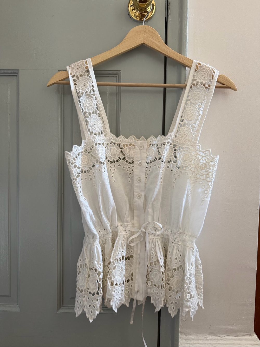 Loeffler Randall - Manon White Eyelet Top